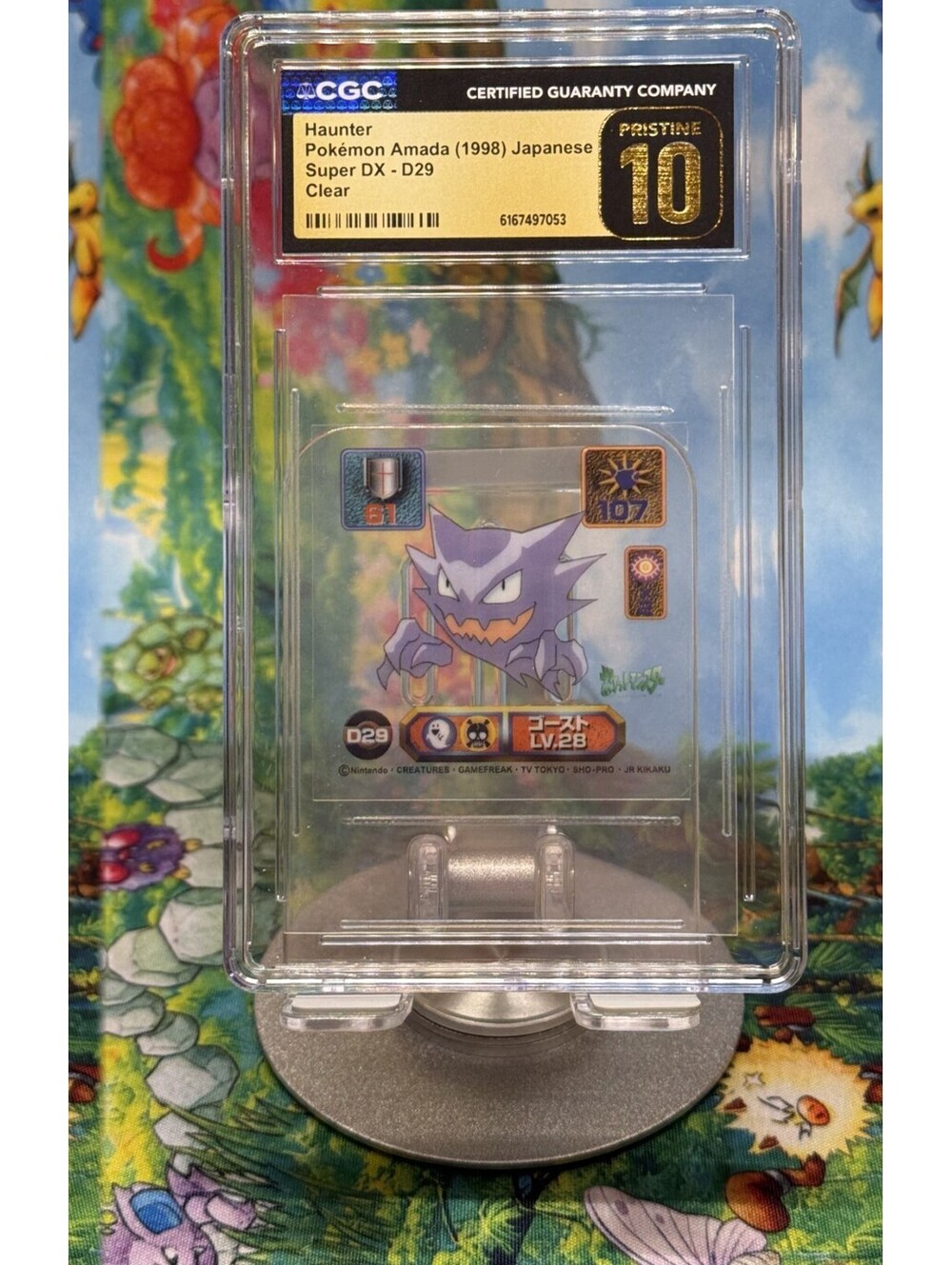 Haunter Pokémon Amada Super DX D29 1998 Japanese Clear POP2! CGC Pristine 10